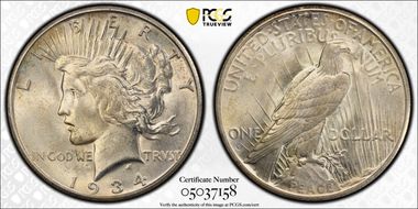 1934-S $1 MS64