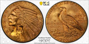 1913 $5 MS65+