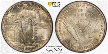 1917 25C Type 1 MS63FH