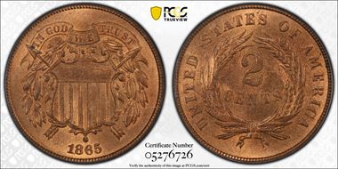 1865 2C MS65RD