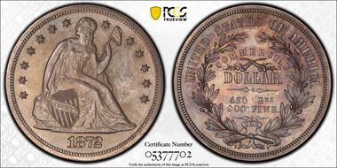 1872 $1 J-1219 PR62
