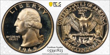 1969-S 25C PR69CAM