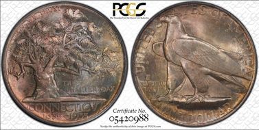 1935 50C Connecticut MS66