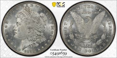 1878 7TF $1 R78, VAM 84, Line Under 8 MS64