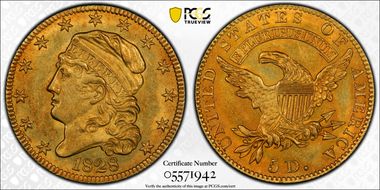 1828 $5 MS62