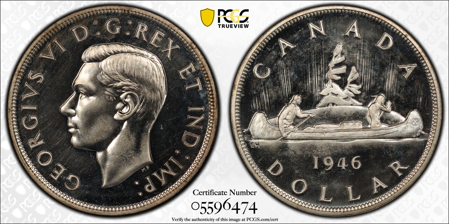Coins and Canada - 1 dollar 1935 - Proof, Proof-like, Specimen