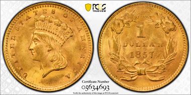 1857 G$1 MS64
