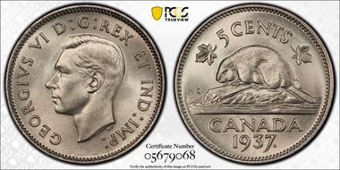 1937 5C Dot MS65