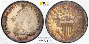 1807 50C Draped Bust AU58