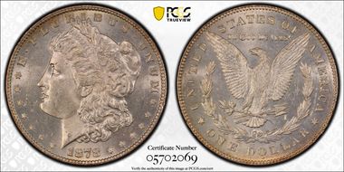 1878 7TF $1 Reverse of 1878 MS64