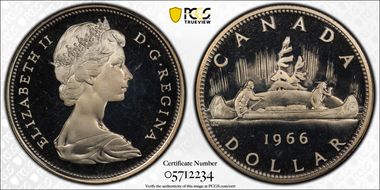 1966 S$1 Large Beads PR67