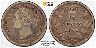 1875-H 10C Narrow Date, Low 5 VF20