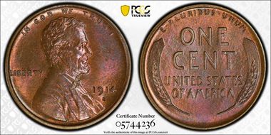 1914-S 1C MS64+ RB