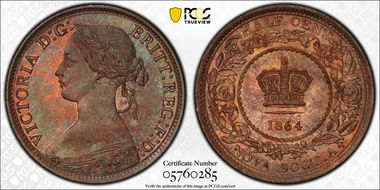 1864 1/2C MS65RB