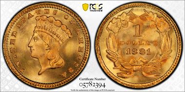 1881 G$1 MS68+