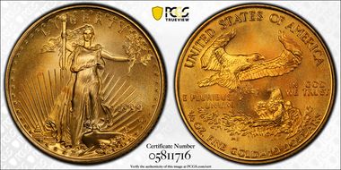 1999-W $10 Unfinished Proof Dies Gold Eagle MS69