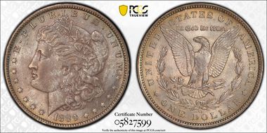 1889-O $1 VAM 6, Doubled Date MS64