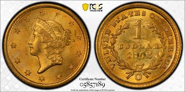 1852-O G$1 MS64