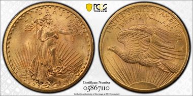 1907 $20 Saint-Gaudens MS65