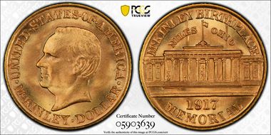 1917 G$1 McKinley MS67+