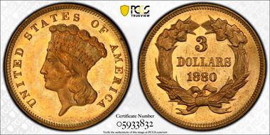 1880 $3 MS65+