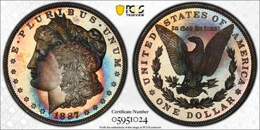 1887 $1 PR67+