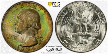 1954-S 25C MS68