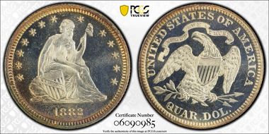 1882 25C PR65+ CAM