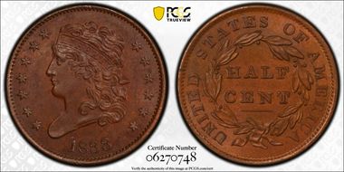 1833 1/2C Cohen 1 MS65BN