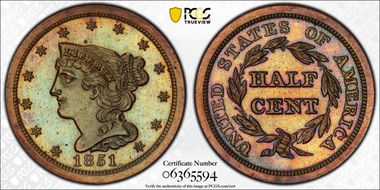 1851 1/2C Cohen 1 PR64+ BN