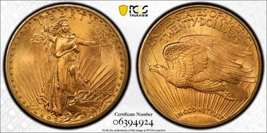 1908-D $20 Motto MS66