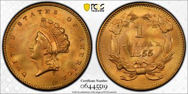 1855 G$1 MS66+