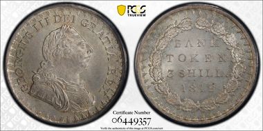 1812 3 Shil S-3769 Draped MS65