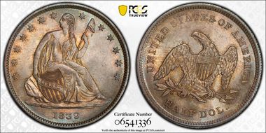 1839 50C Drapery MS65