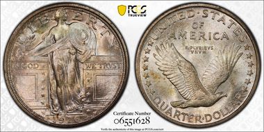 1916 25C Standing Liberty MS66+ FH