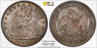 1855-O 50C Arrows MS65