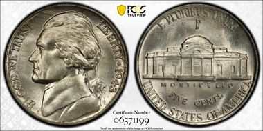 1943-P 5C Doubled Die Obverse MS67FS