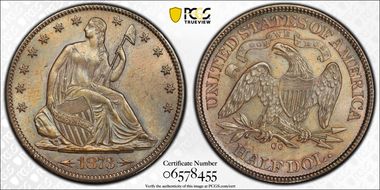 1873-CC 50C Arrows MS64