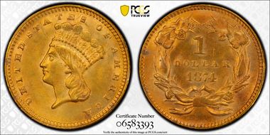 1874 G$1 MS63