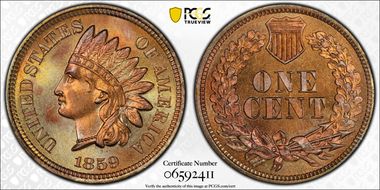 1859 1C J-228 MS67
