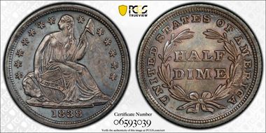 1838 H10C FS-901 Rusted Rev Die No Drapery MS65