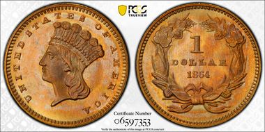 1864 G$1 MS67