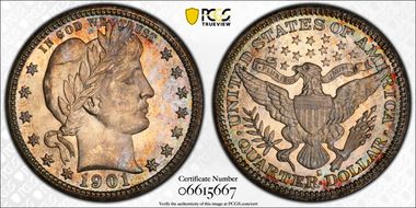 1901-S 25C MS67+
