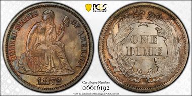 1872 10C MS66+