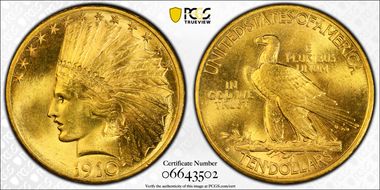 1910-S $10 MS64+