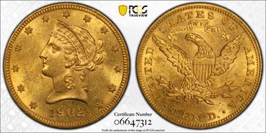 1902 $10 MS62