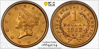 1853 G$1 MS63