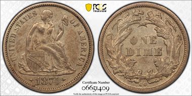 1874-CC 10C Arrows AU50