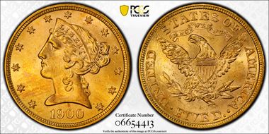 1900 $5 MS63
