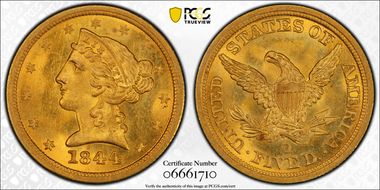 1844-O $5 MS65